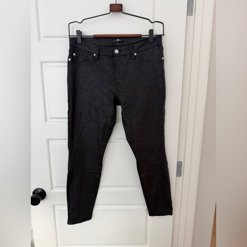 7 For All Mankind Classic Black Suede Like Material Jeans